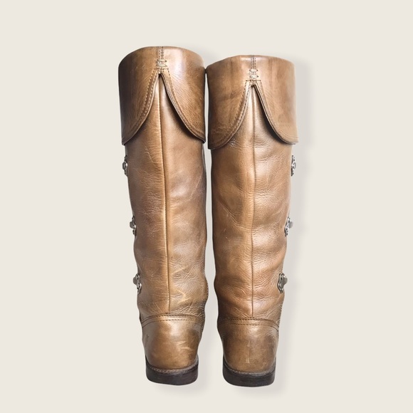 RARE Frye Paige Clovertab Vintage Leather Boots - Picture 11 of 16